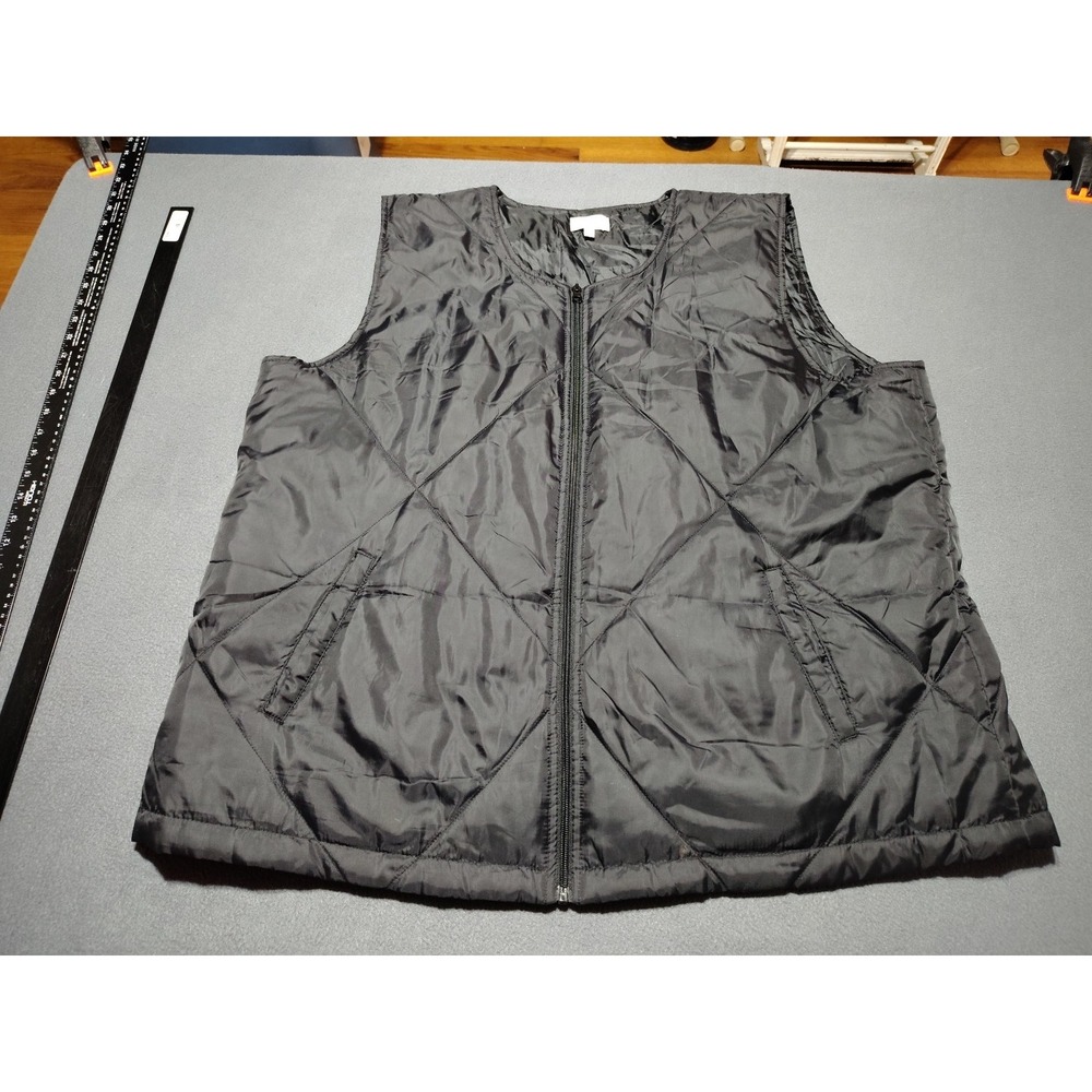 Socialite Vest Women Plus Black Quilted Puffer Full Zip Outdoor Activity Warm
